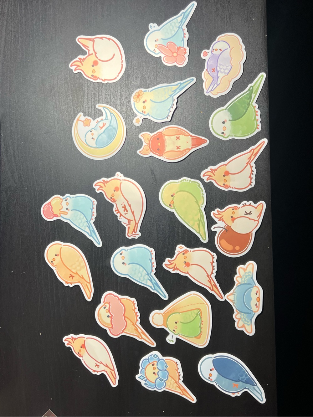 Assorted Cute Bird Stickers Pack - Pastel Colors